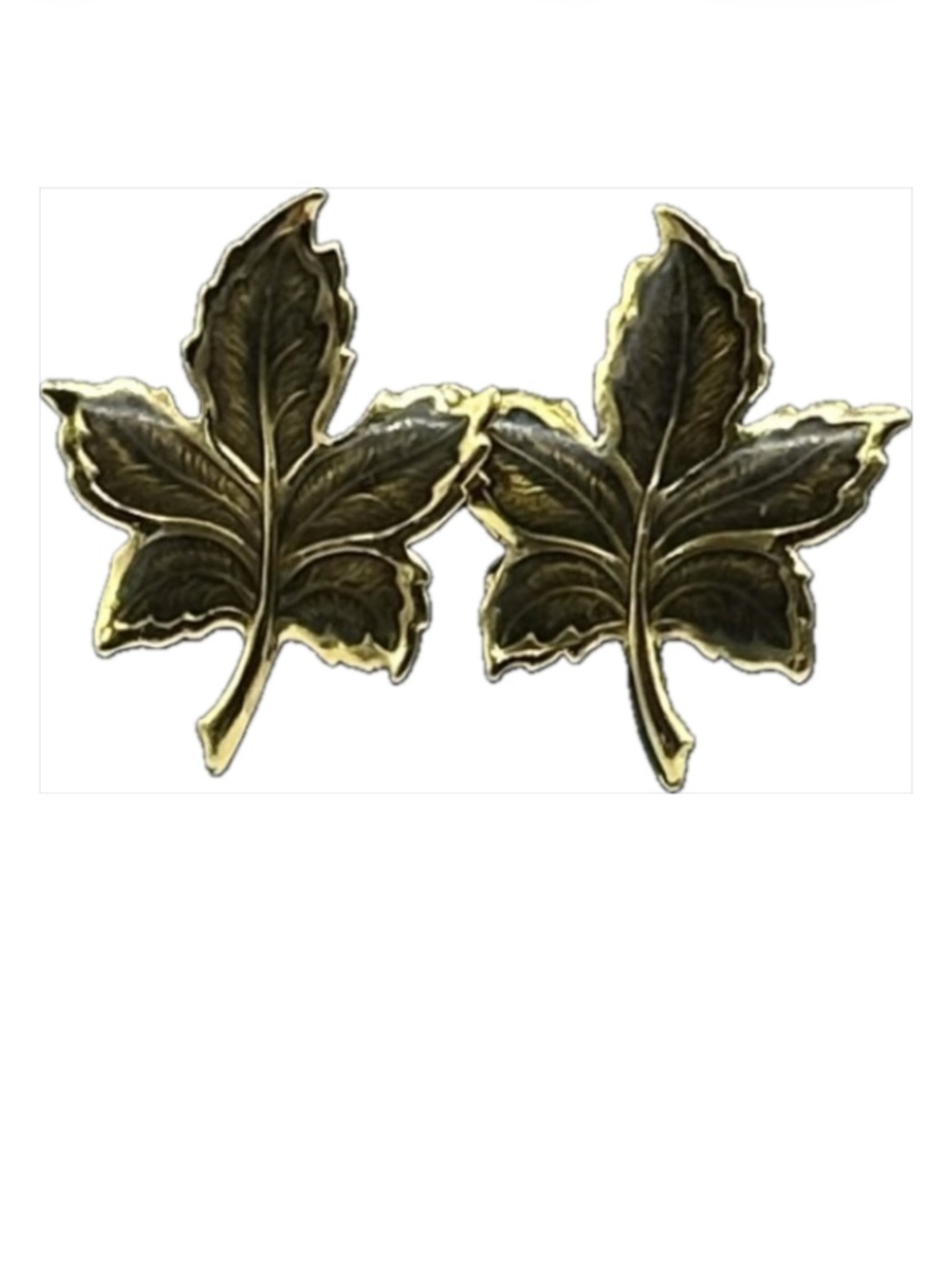 Vintage Gold Tone Maple Leaf Pierced Earrings Nature Statement 1” x 1-1/4”